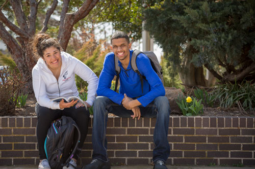 high school students smiling