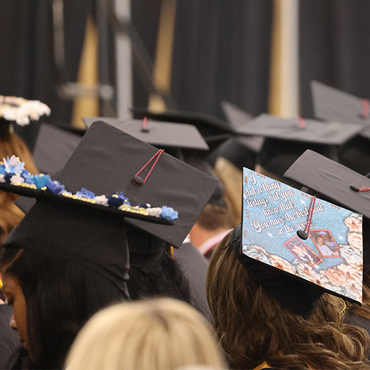 Graduates wearing their caps