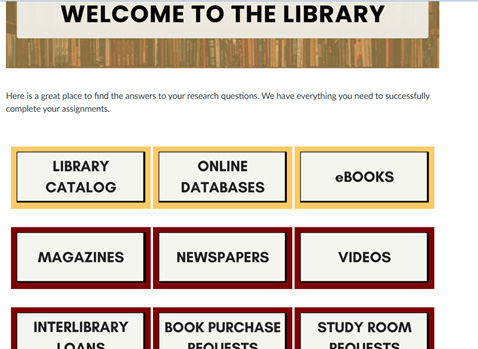 Screenshot of the Online Databases button