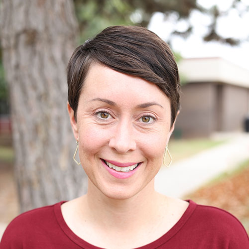 woman with short dark hair